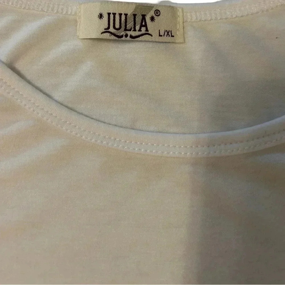 Julia Brand Bejeweled Loving Cats Tee Shirt Size L/XL - Picture 9 of 9